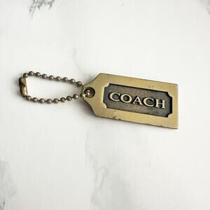 Coach Goldtone Metal Hangtag Small Bag Charm Keychain